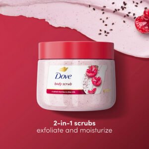 Dove body scrub crushed cherries & chai milk